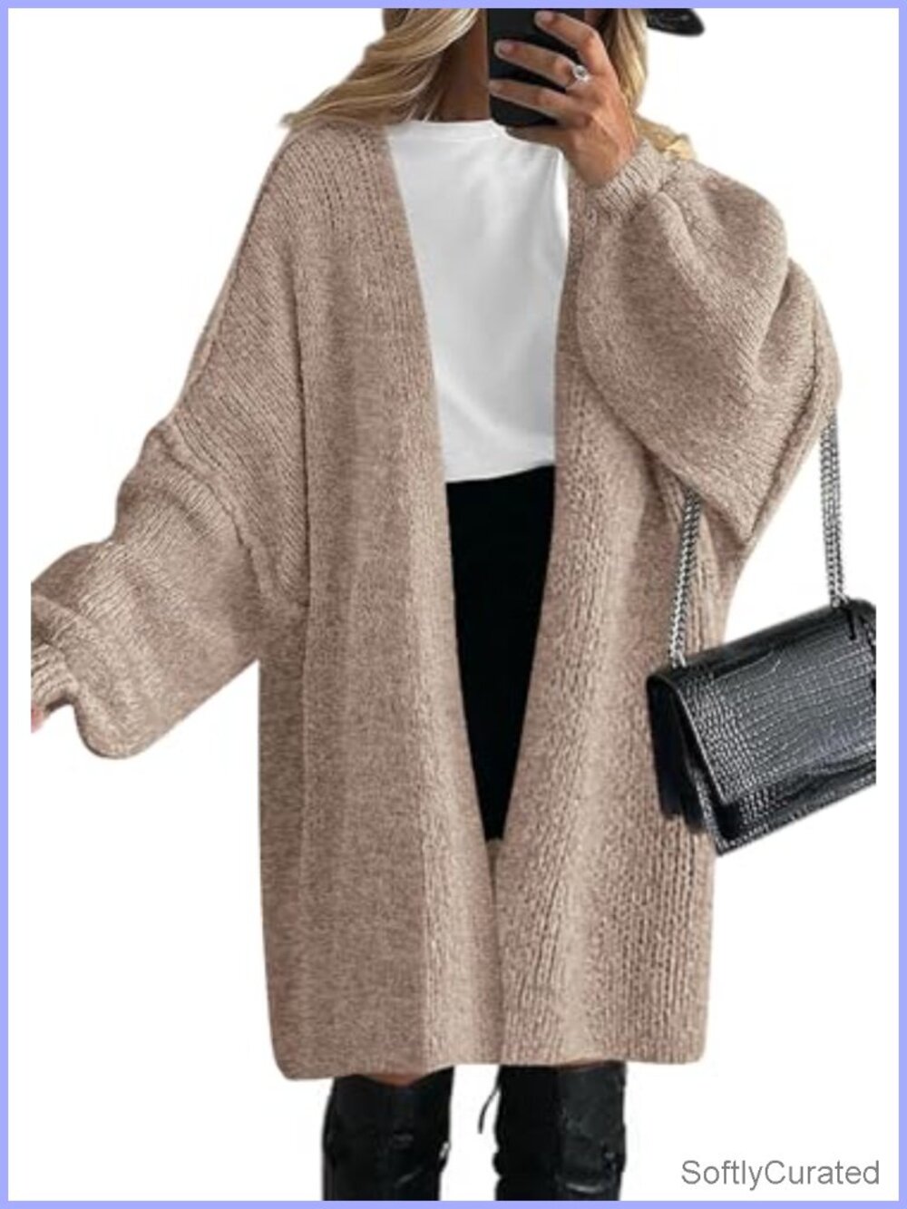 Oversized Long Cardigan Sweater Knit Open Front Casual Layering - Picture 2 of 6